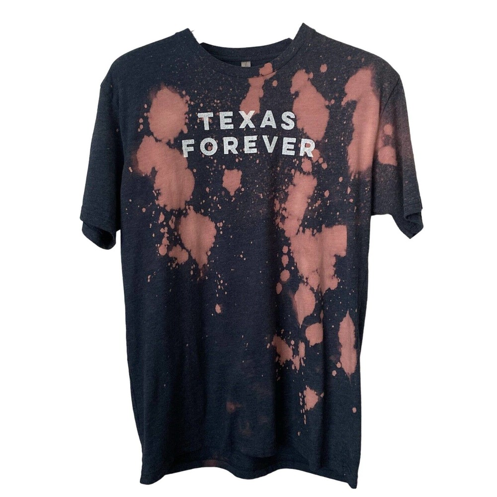 🌵 Texas Forever Women's Upcycled Bleached Distressed Crew Neck T-Shirt - Large